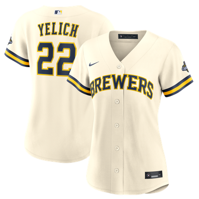 Christian Yelich Milwaukee Brewers Nike Women's 2026 World Series Champions Home Replica Jersey - Cream