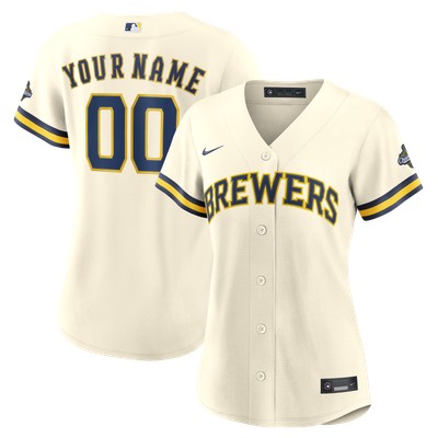 Milwaukee Brewers Nike Women's 2026 World Series Champions Home Replica Custom Jersey - Cream