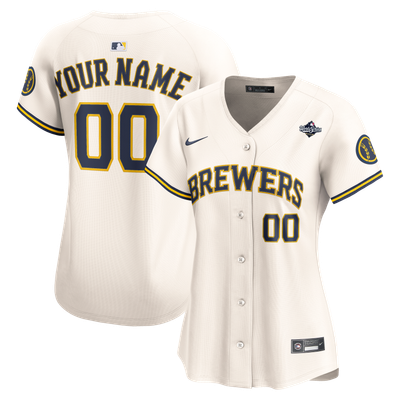  Milwaukee Brewers Nike Women's 2026 World Series Patch Home Limited Custom Jersey - Cream
