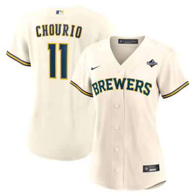 Jackson Chourio Milwaukee Brewers Nike Women's 2026 World Series Home Replica Jersey - Cream