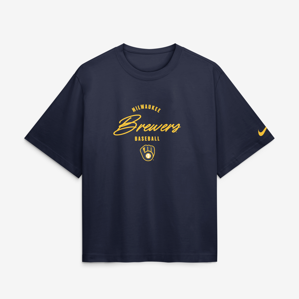 Women's Milwaukee Brewers Jackson Chourio Nike Navy Premium Essentials ...