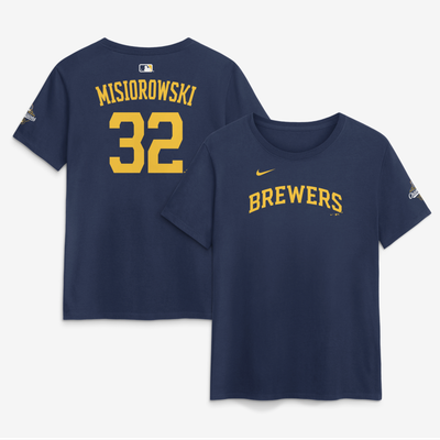 Jacob Misiorowski Milwaukee Brewers Nike Women's 2026 World Series Champions Name & Number T-Shirt - Navy
