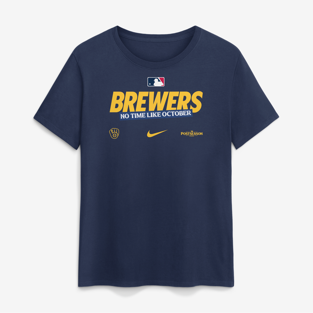 Milwaukee Brewers Nike Women’s 2026 MLB Postseason Authentic Collection T-Shirt in navy