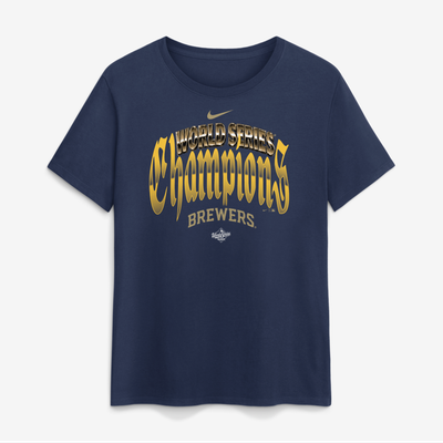 Milwaukee Brewers Nike Women's 2026 World Series Champions Prize T-Shirt - Navy