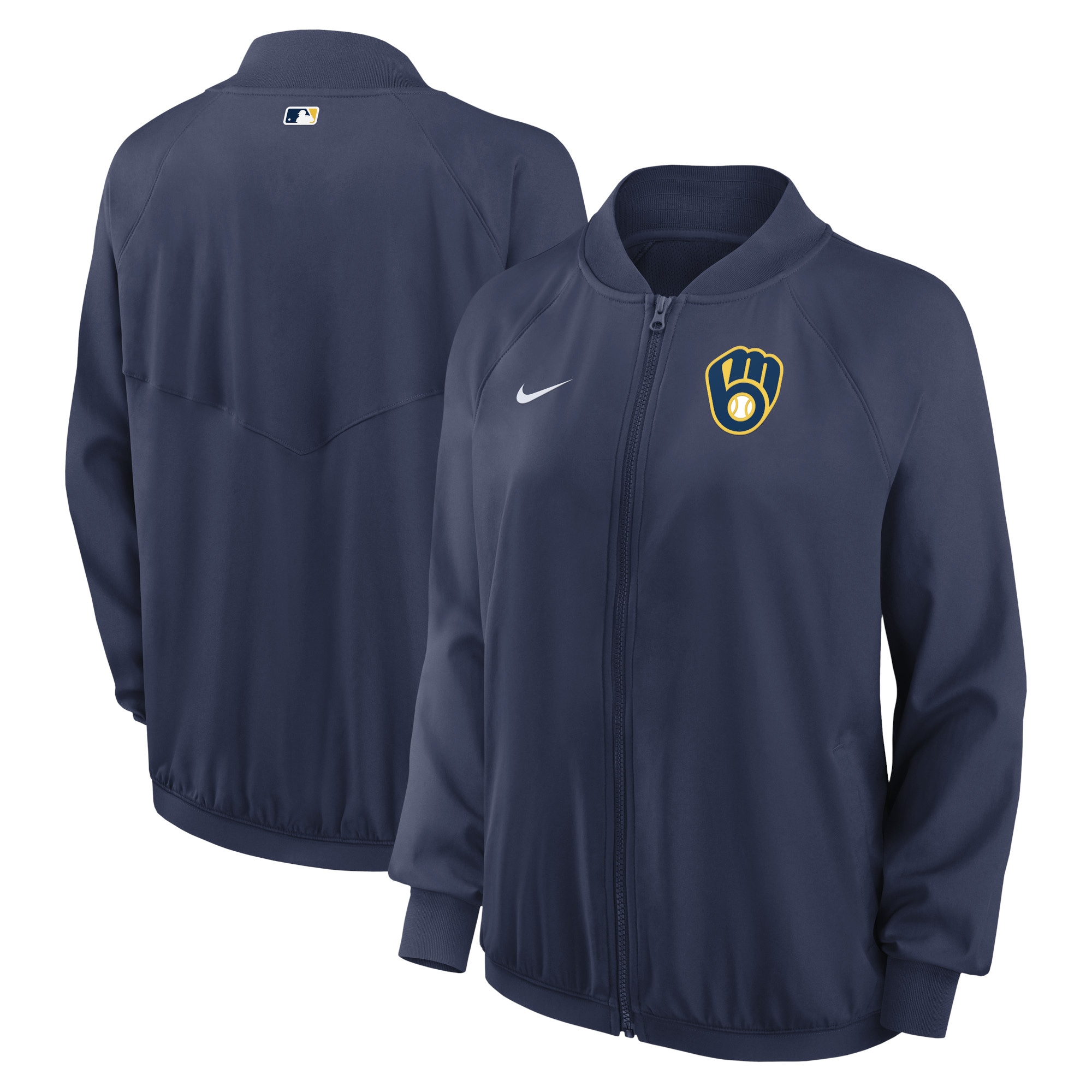 nike milwaukee brewers ナイロンジャケット プルオーバー womens-nike-navy-milwaukee-