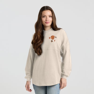  Milwaukee Brewers Spirit Jersey Women's Fall Leaves Long Sleeve T-Shirt - Cream