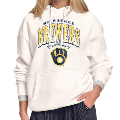 Milwaukee Brewers Starter Women's Home Run Legacy Fleece Hoodie - Cream