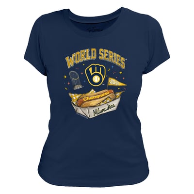 Milwaukee Brewers Tiny Turnip Women's 2026 World Series Champions T-Shirt - Navy