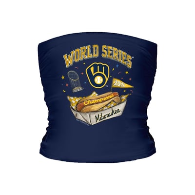 Milwaukee Brewers Tiny Turnip Women's 2026 World Series Champions Tube Top - Navy