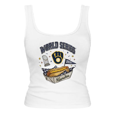 Milwaukee Brewers Tiny Turnip Women's 2026 World Series Champions Emmy Tri-Blend Tank Top - White