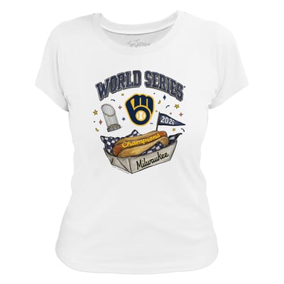 Milwaukee Brewers Tiny Turnip Women's 2026 World Series Champions T-Shirt - White