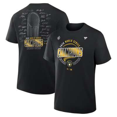 Milwaukee Brewers Fanatics Youth 2026 World Series Champions Signature Roster T-Shirt - Black
