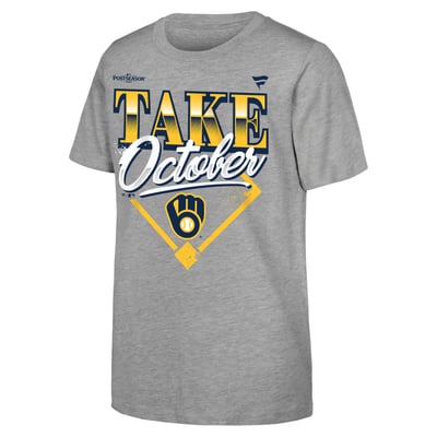 Milwaukee Brewers Fanatics Youth 2026 National League Division Series Champions Locker Room T-Shirt - Heather Gray