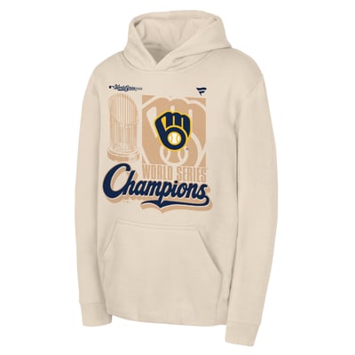 Milwaukee Brewers Fanatics Youth 2026 World Series Champions Parade Hoodie - Natural