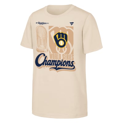 Milwaukee Brewers Fanatics Youth 2026 World Series Champions Parade T-Shirt - Natural