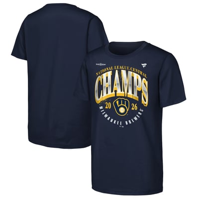 Milwaukee Brewers Fanatics Youth 2026 NL Central Division Champions Locker Room T-Shirt - Navy