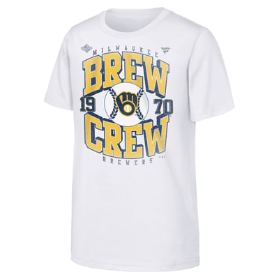 Milwaukee Brewers Fanatics Youth Hype Ball T-Shirt - White