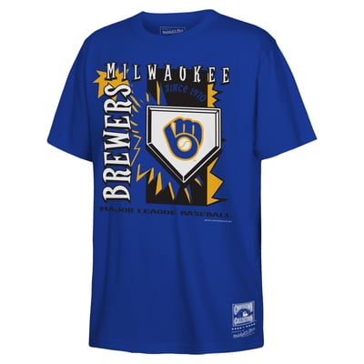 Milwaukee Brewers Mitchell & Ness Youth Retro 90s Poster T-Shirt - Royal