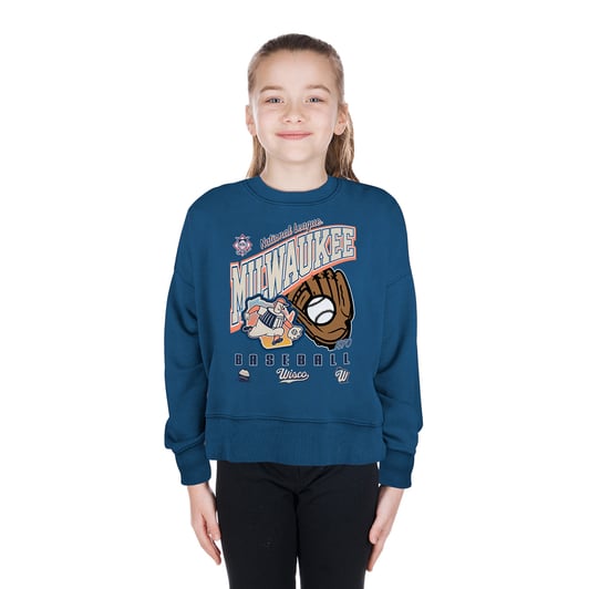  Milwaukee Brewers New Era Youth 2026 City Connect Mineral Wash Fleece Sweatshirt - Blue