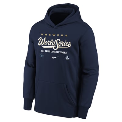 Milwaukee Brewers Nike Youth 2026 World Series Fleece Hoodie - Navy