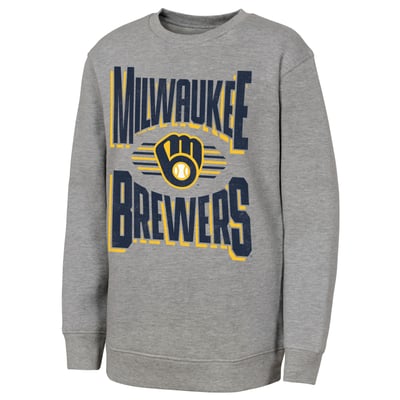 Milwaukee Brewers Outerstuff Youth Jet Stream Sweatshirt - Gray