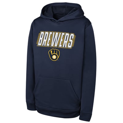 Milwaukee Brewers Outerstuff Youth Sack Party Performance Hoodie - Navy