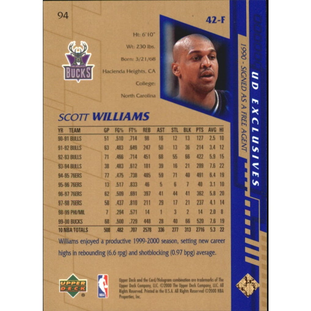2000-01 Upper Deck Gold #94 Scott Williams