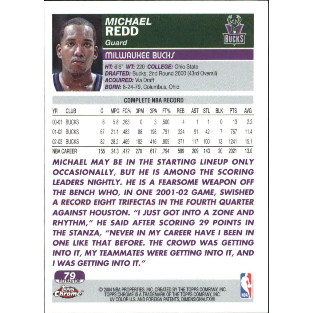 2003-04 Topps Chrome Refractors #79 Michael Redd