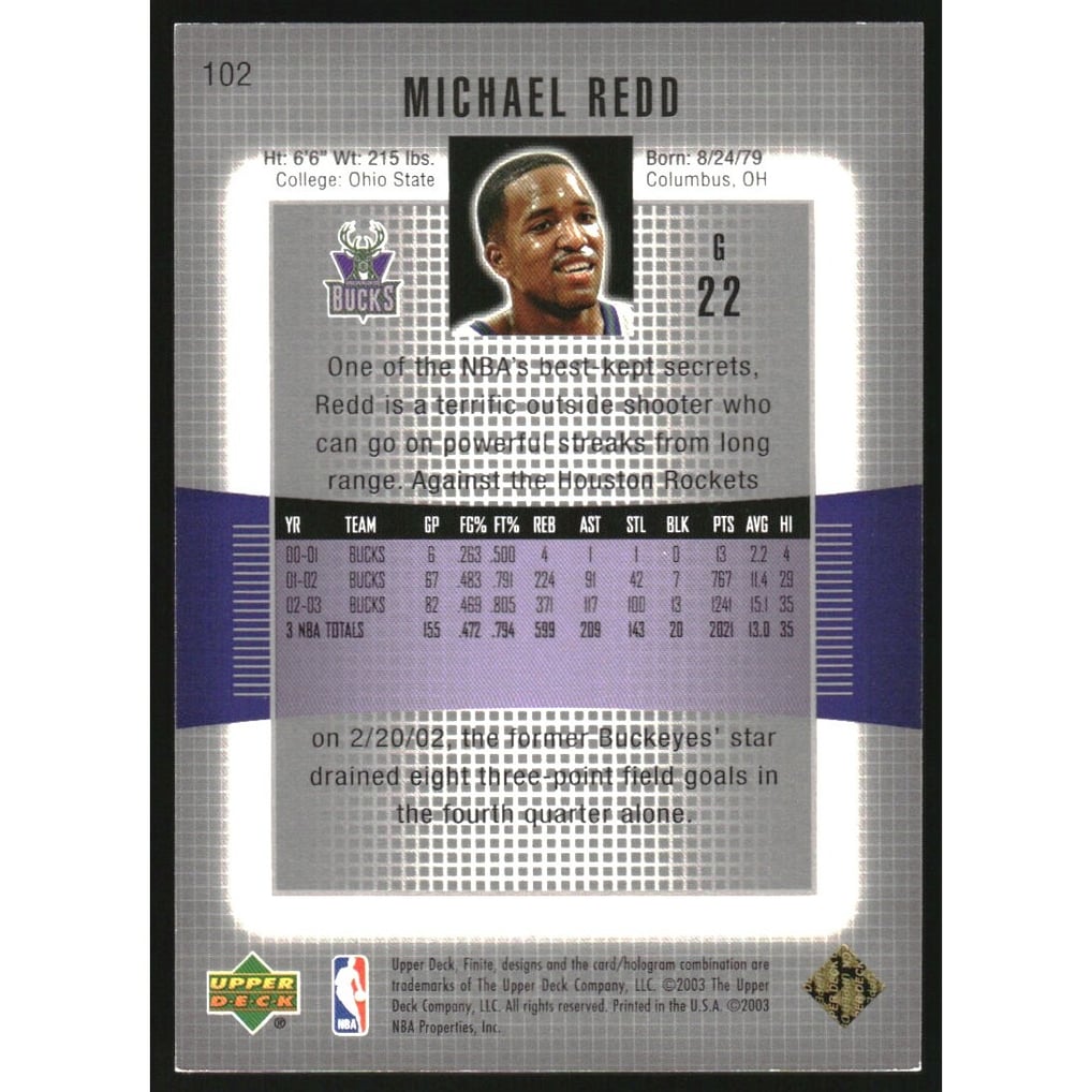 2003-04 Upper Deck Finite Gold #102 Michael Redd