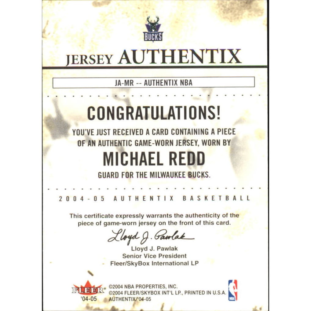 2004-05 Fleer Authentix Jerseys 75 #26 Michael Redd