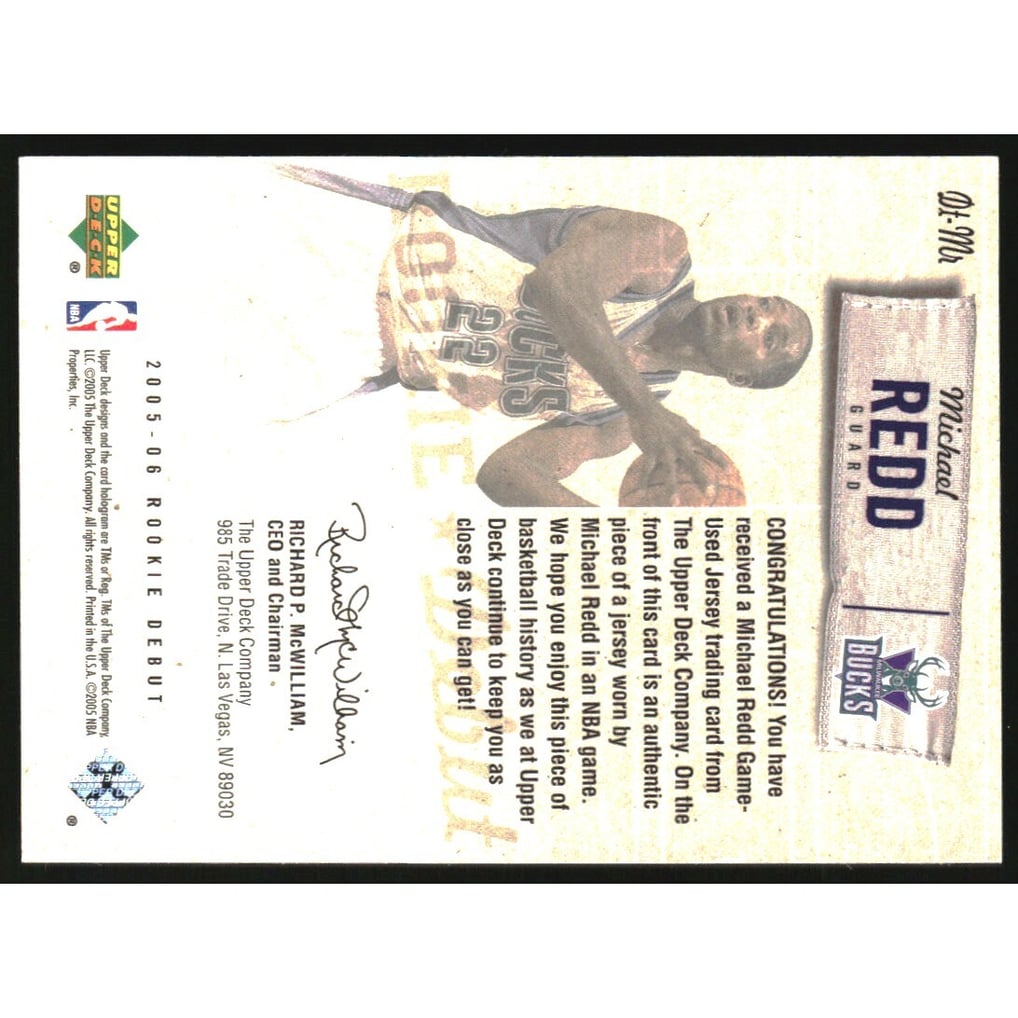 2005-06 Upper Deck Rookie Debut Threads #MR Michael Redd