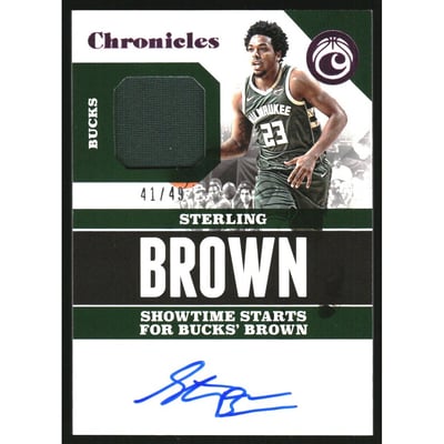 2017-18 Panini Chronicles Signature Swatches Pink #34 Sterling Brown