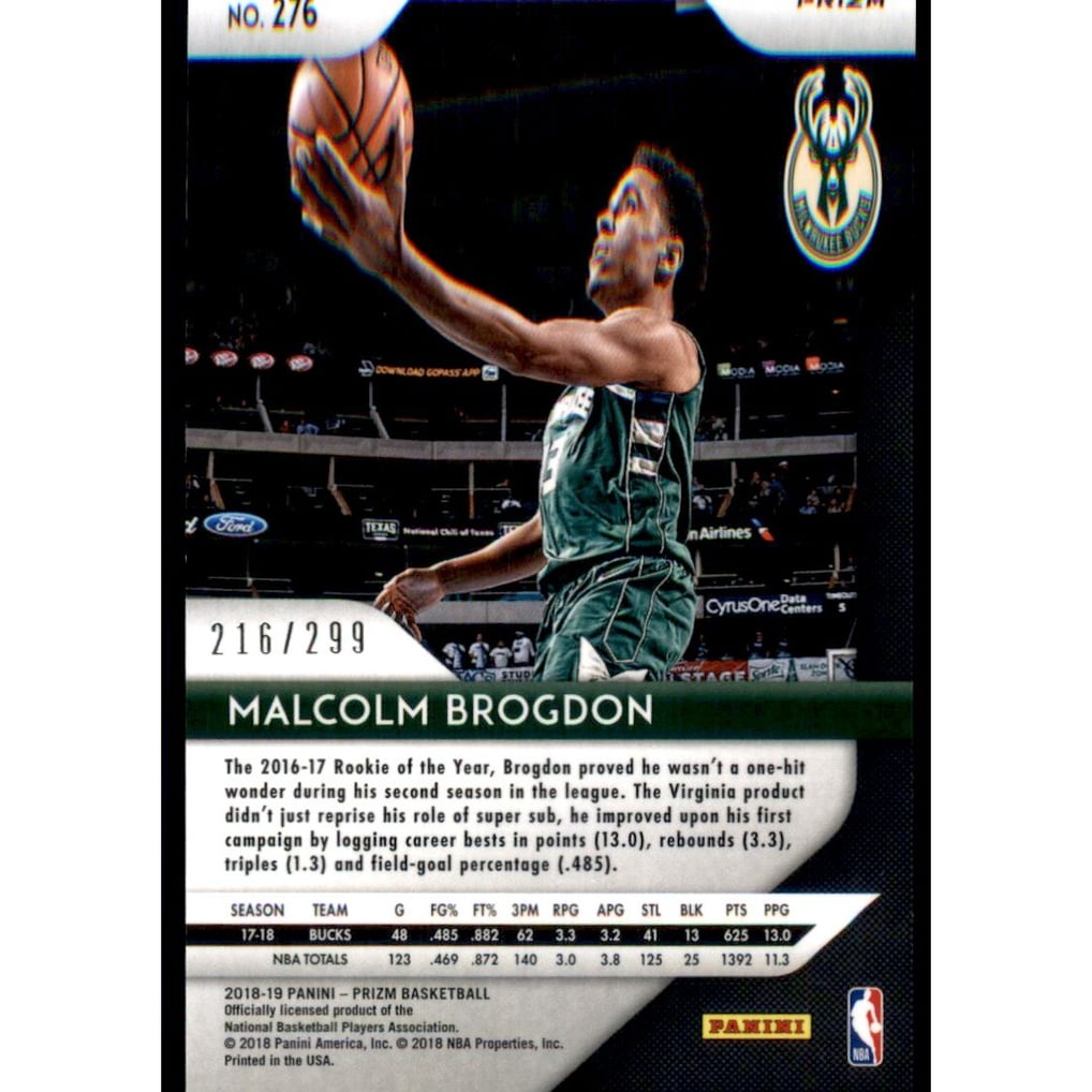 2018-19 Panini Prizm Prizms Red #276 Malcolm Brogdon