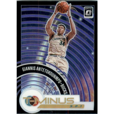 2020-21 Donruss Optic T-Minus 3 2 1 Purple #15 Giannis Antetokounmpo