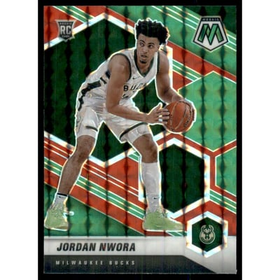 2020-21 Panini Mosaic Mosaic Choice Red and Green #219 Jordan Nwora