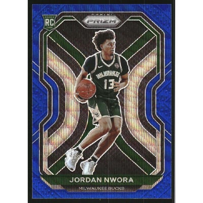 2020-21 Panini Prizm Prizms Blue Wave #273 Jordan Nwora