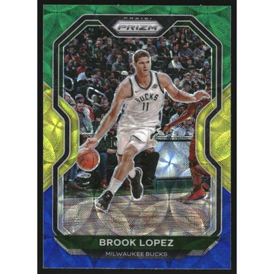 2020-21 Panini Prizm Prizms Choice Blue Yellow and Green #29 Brook Lopez