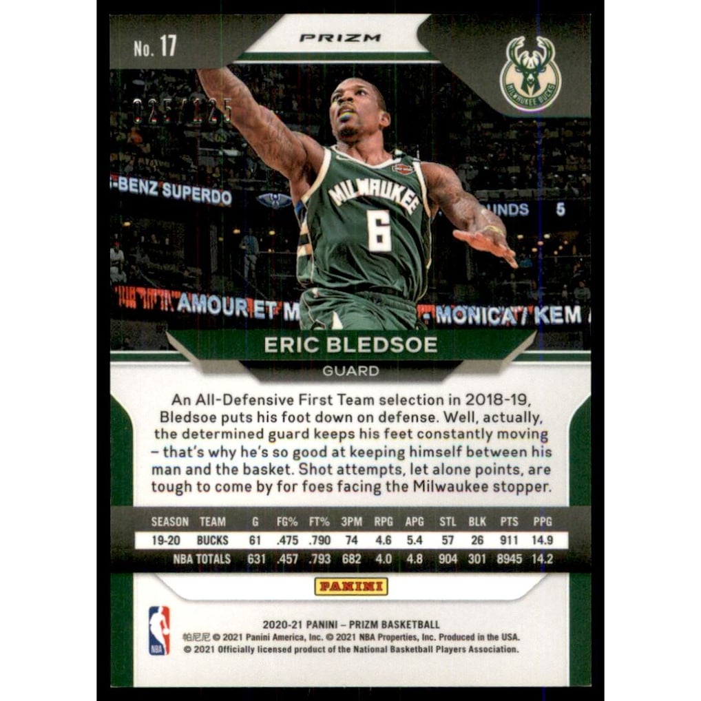 2020-21 Panini Prizm Prizms Fast Break Red #17 Eric Bledsoe