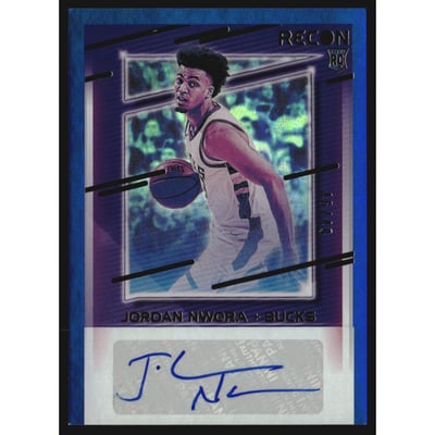2020-21 Panini Recon Rookie Recon Signatures Blue #4 Jordan Nwora/49