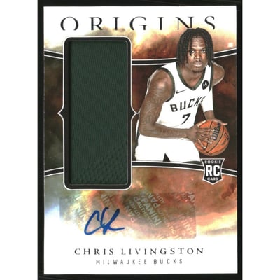 2023-24 Panini Origins Rookie Jersey Autographs #37 Chris Livingston