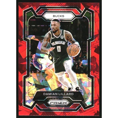 2023-24 Panini Prizm Prizms Red Ice #35 Damian Lillard