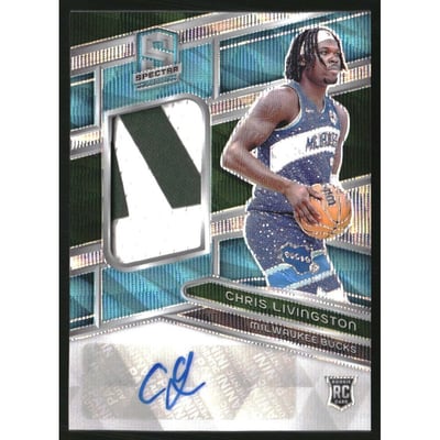 2023-24 Panini Spectra Rookie Jersey Autographs Blue Wave FOTL #238 Chris Livingston JSY AU