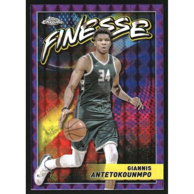2023-24 Topps Chrome Finesse Purple Geometric Refractors #F3 Giannis Antetokounmpo