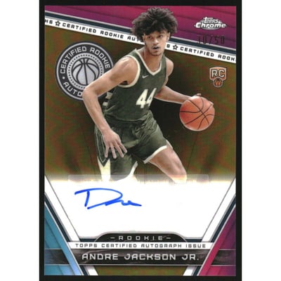 2023 Topps Chrome Rookie Autograph Gold Refractors Andre Jackson Jr. RC Auto /50
