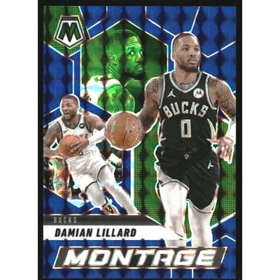 2024-25 Panini Mosaic Montage Mosaic Blue #14 Damian Lillard