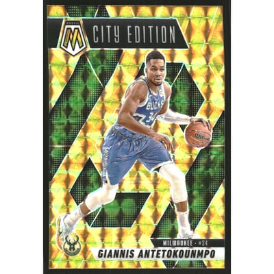 2024-25 Panini Mosaic Mosaic Reactive Yellow #282 Giannis Antetokounmpo/City Edition