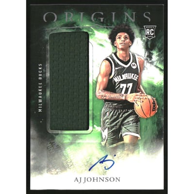 2024-25 Panini Origins Rookie Jersey Autographs #35 AJ Johnson