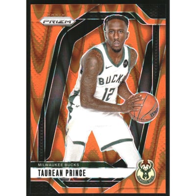 2024-25 Panini Prizm Prizms Orange Seismic #136 Taurean Prince