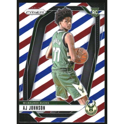 2024-25 Panini Prizm Prizms Red White and Blue #251 AJ Johnson