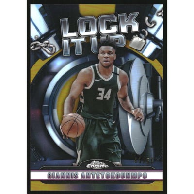 2024-25 Topps Chrome Lock It Up Gold Refractors #LIU5 Giannis Antetokounmpo